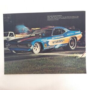 Vintage Don Schumacher Plymouth Barracuda Stardust Print Ad Funny Car Garage Art